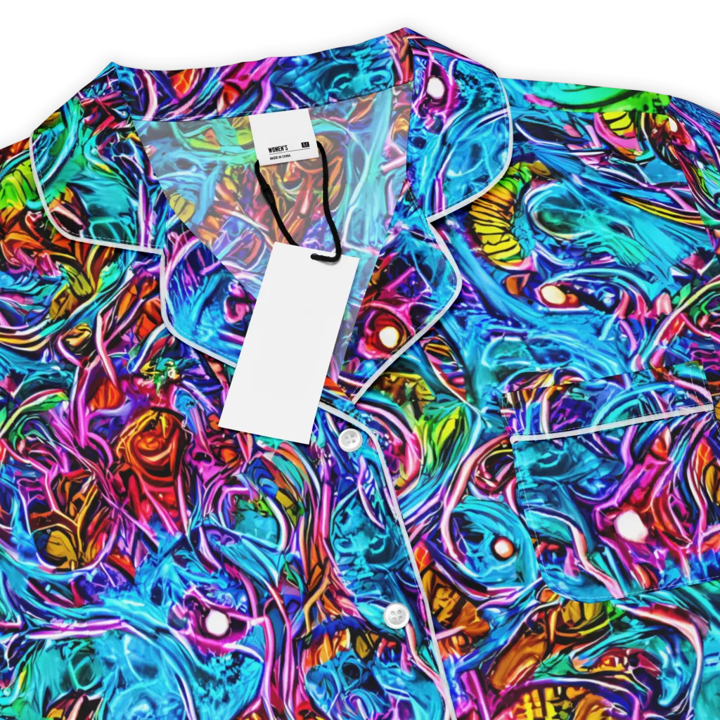 Synthetic Ocean on Women's Short Sleeve Pajama Top — Product details