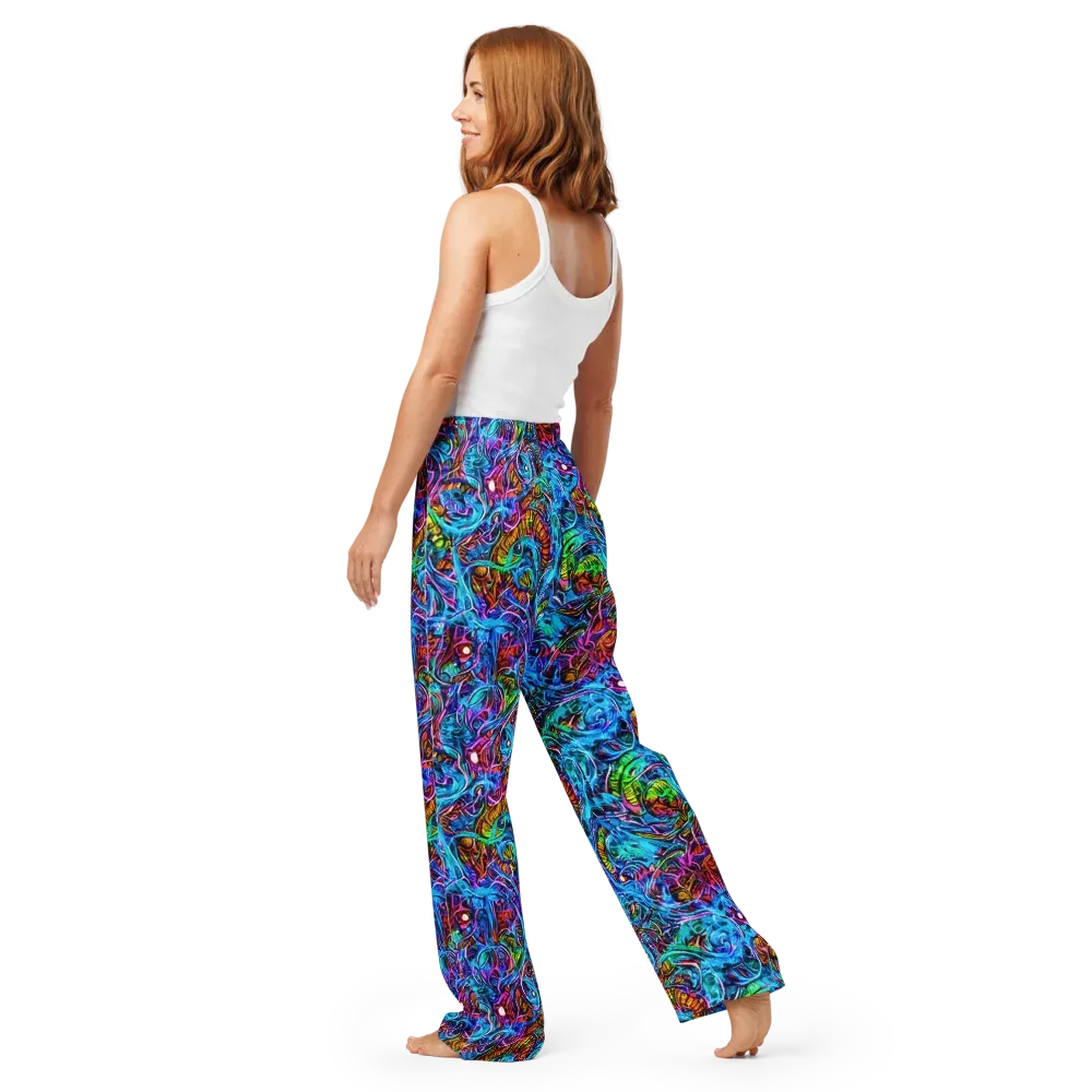 Synthetic Ocean on Women's Pajama Pants — Back