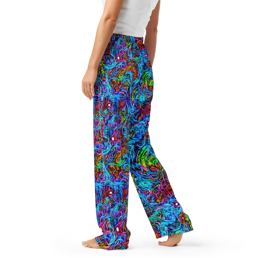 Synthetic Ocean on Women's Pajama Pants — Left
