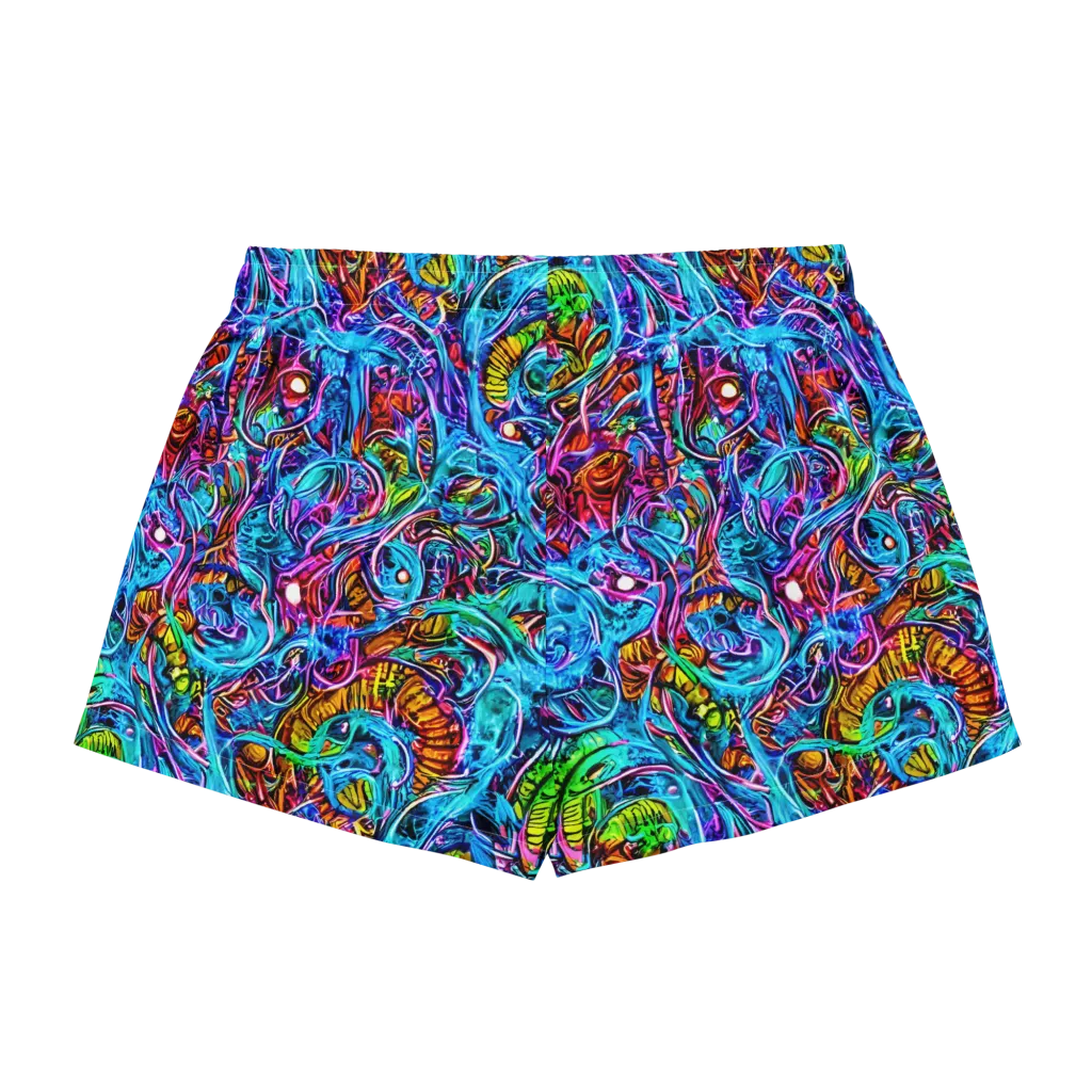 Synthetic Ocean on Women's Pajama Shorts — Back