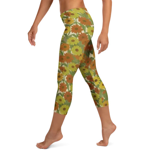 Saffron Bloom on a Capri Leggings