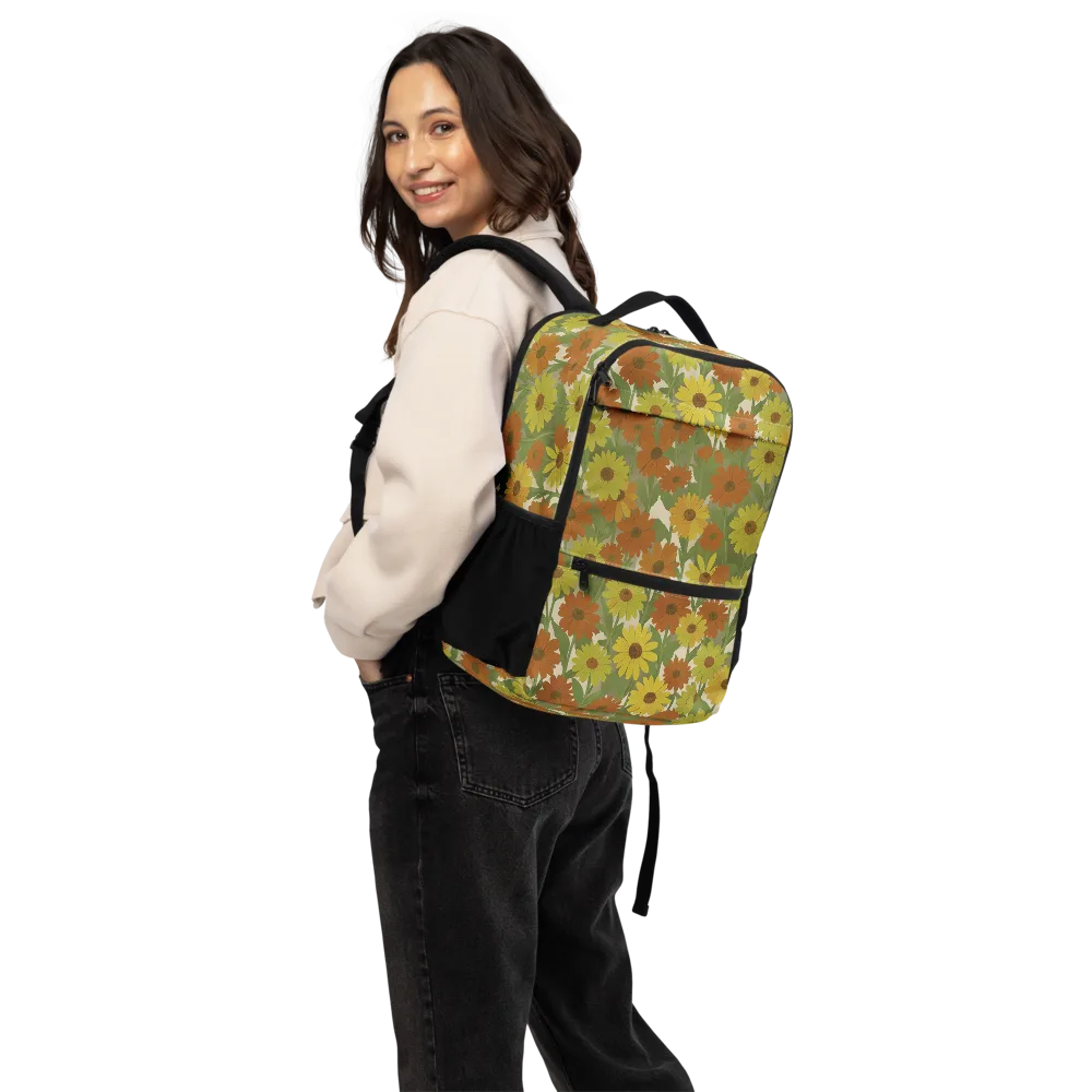 Saffron Bloom on Utility Backpack — Back