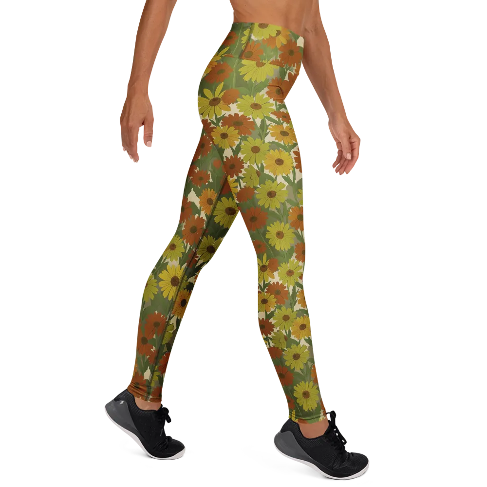Saffron Bloom on Yoga Leggings — Right