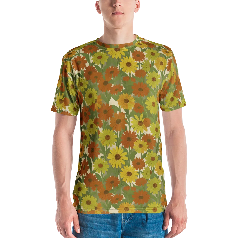 Saffron Bloom on Men's Crew Neck T-Shirt — Front