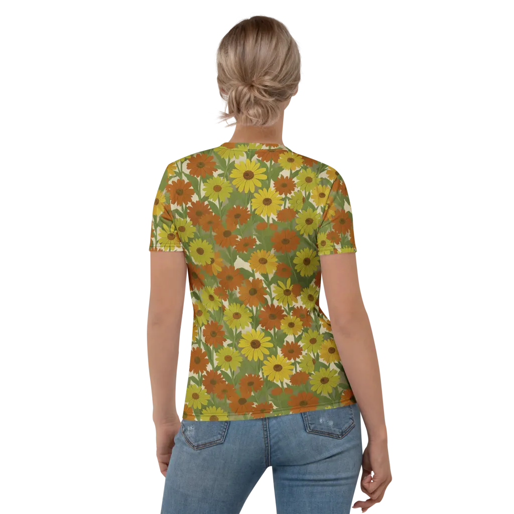 Saffron Bloom on Women's Crew Neck T-Shirt — Back