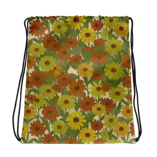 Saffron Bloom on a Drawstring Bag
