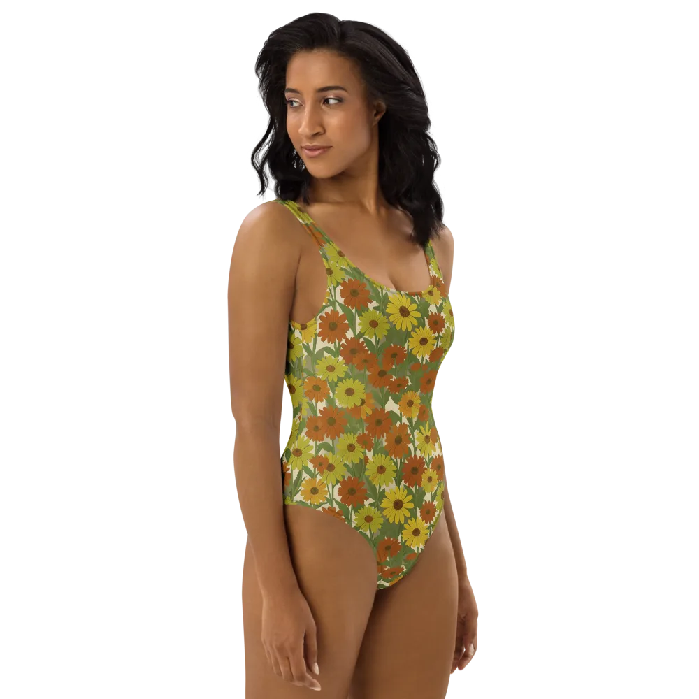 Saffron Bloom on One-Piece Swimsuit — Right