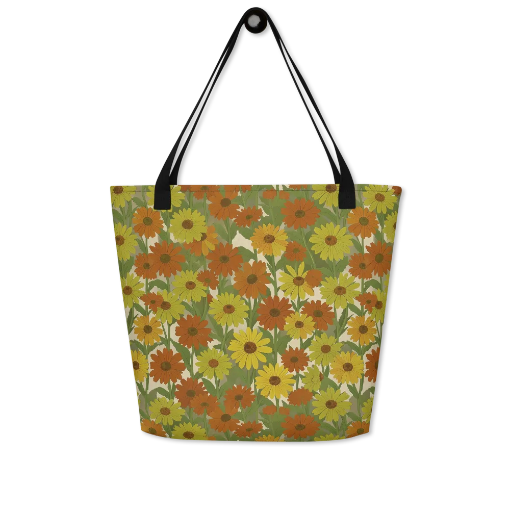 Saffron Bloom on Large Tote Bag W/ Pocket — Front