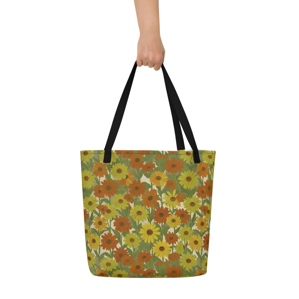 Saffron Bloom on Large Tote Bag W/ Pocket — Front