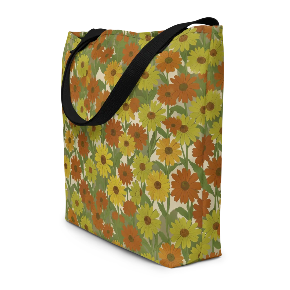 Saffron Bloom on Large Tote Bag W/ Pocket — Front