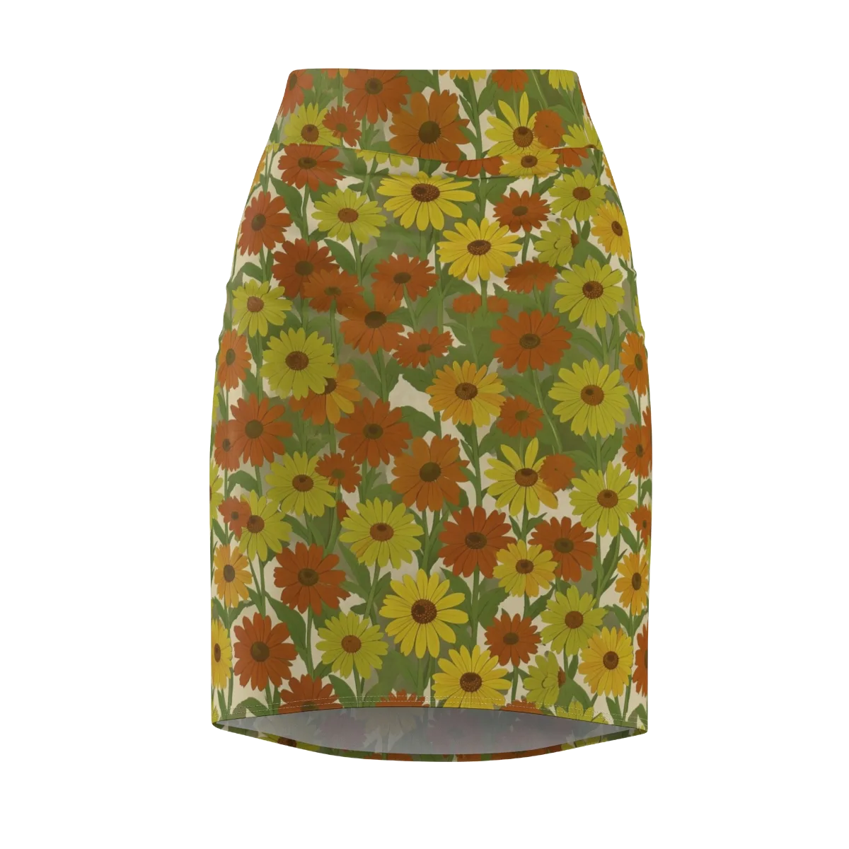 Saffron Bloom on Pencil Skirt — Front