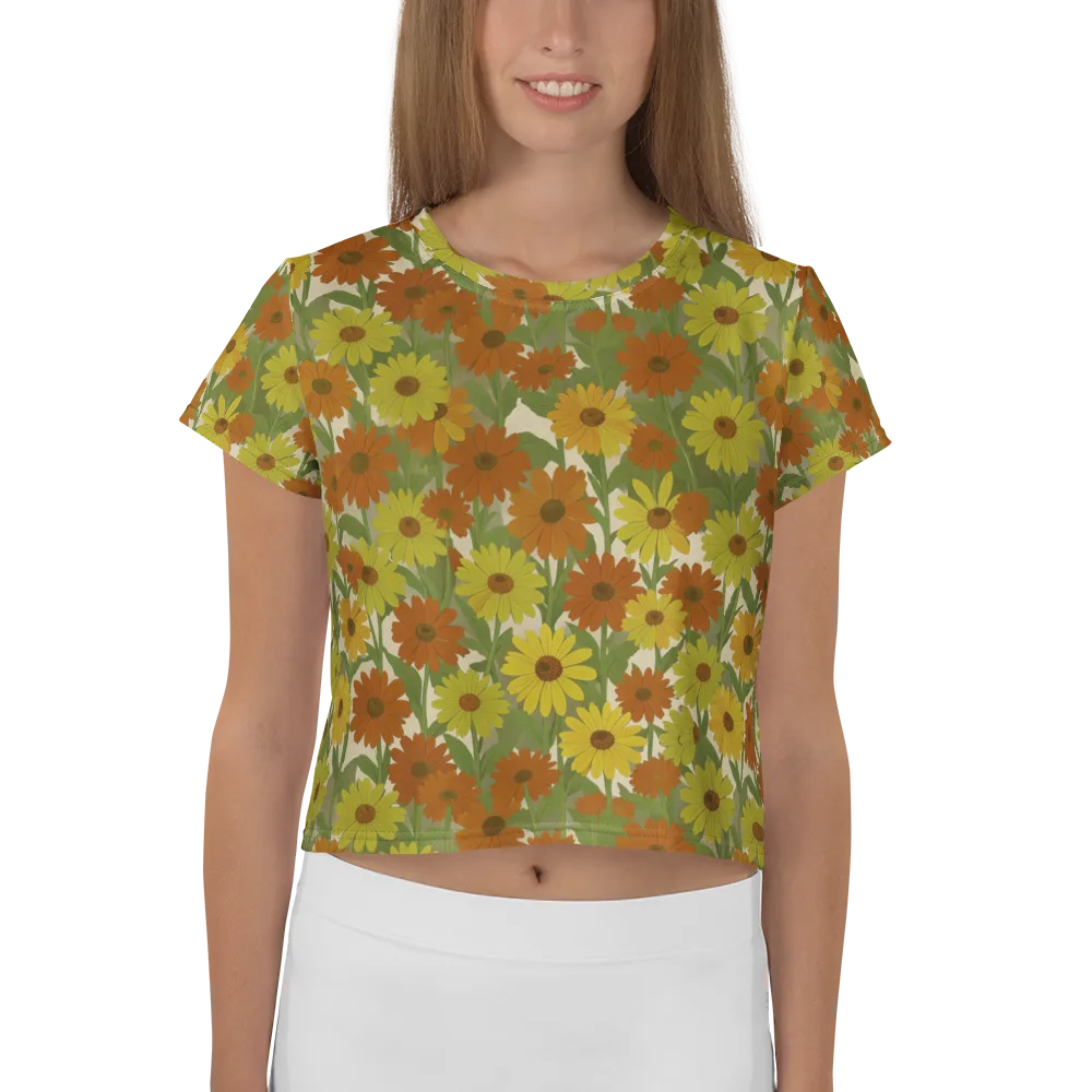Saffron Bloom on Crop Tee — Front