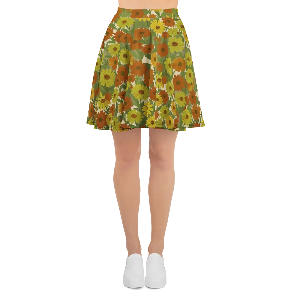 Saffron Bloom on Skater Skirt — Front