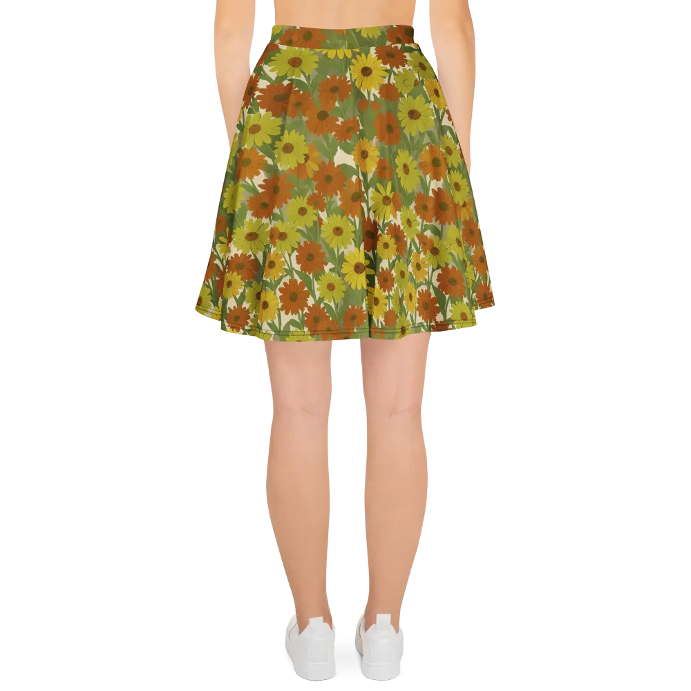 Saffron Bloom on Skater Skirt — Back