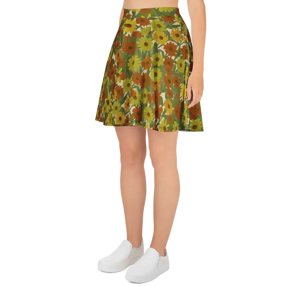 Saffron Bloom on Skater Skirt — Left