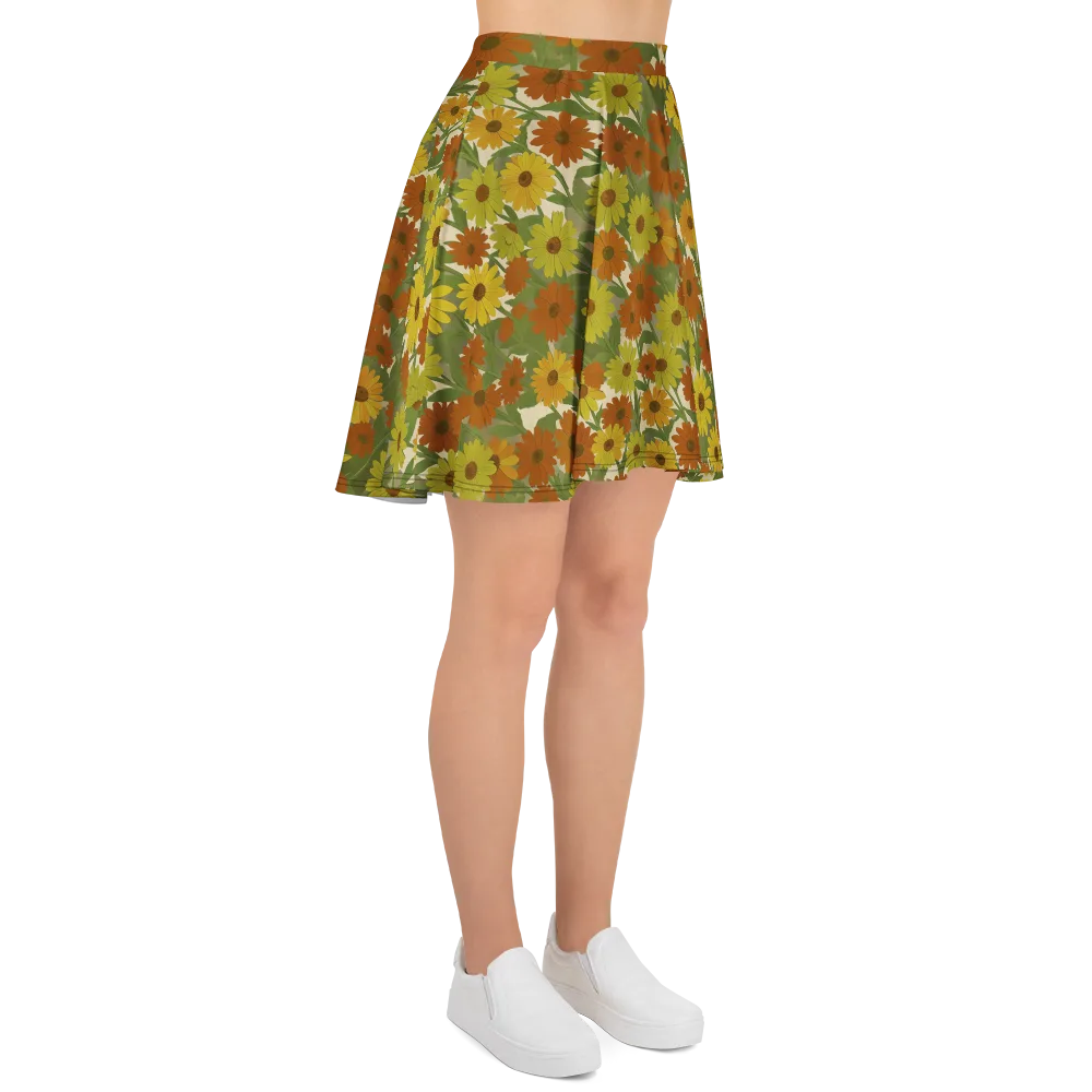 Saffron Bloom on Skater Skirt — Right