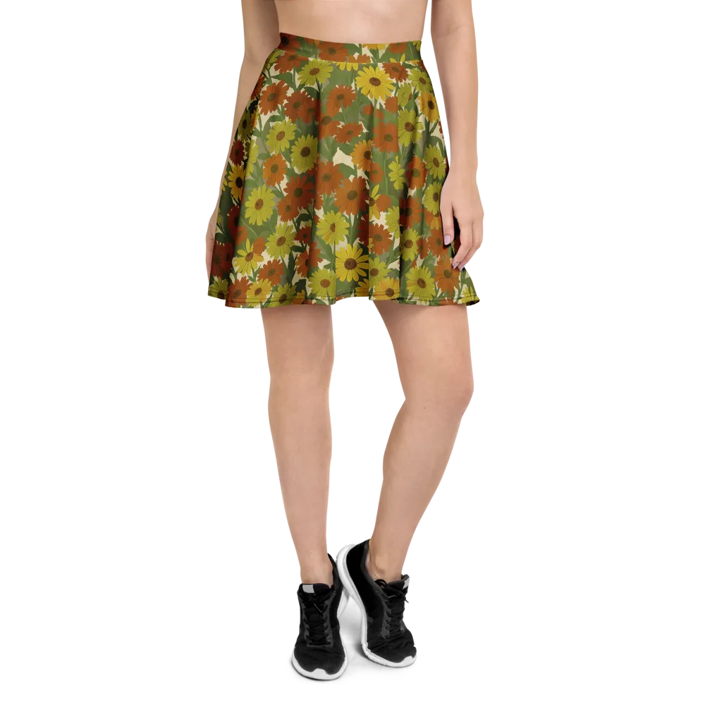 Saffron Bloom on Skater Skirt — Front