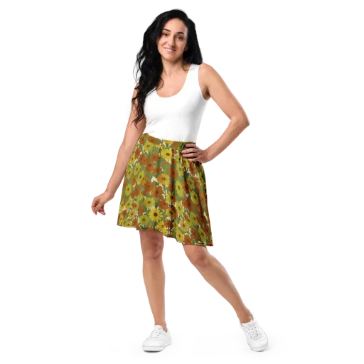 Saffron Bloom on a Skater Skirt