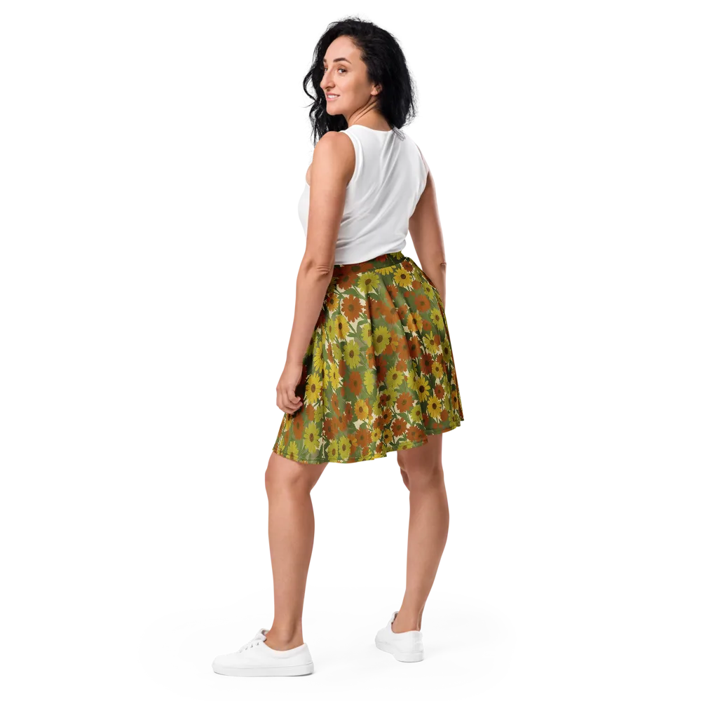 Saffron Bloom on Skater Skirt — Back