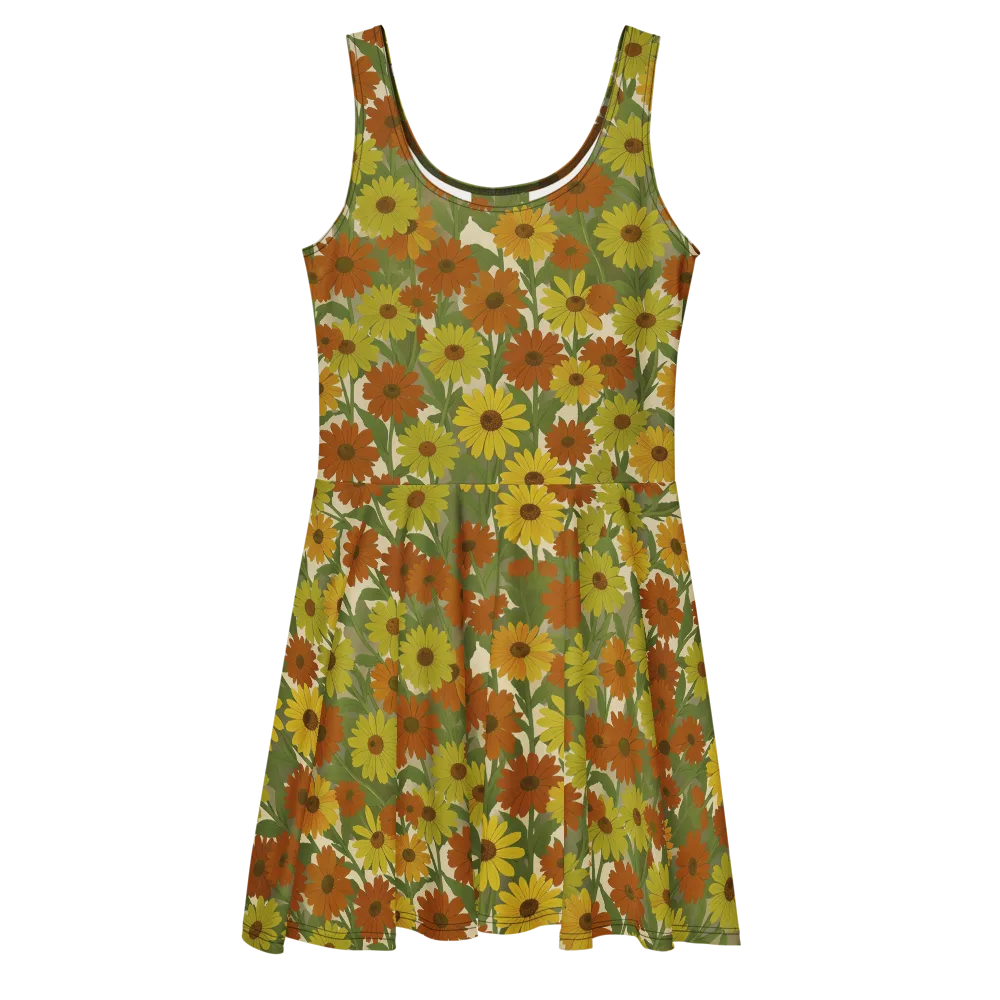 Saffron Bloom on Skater Dress — Front