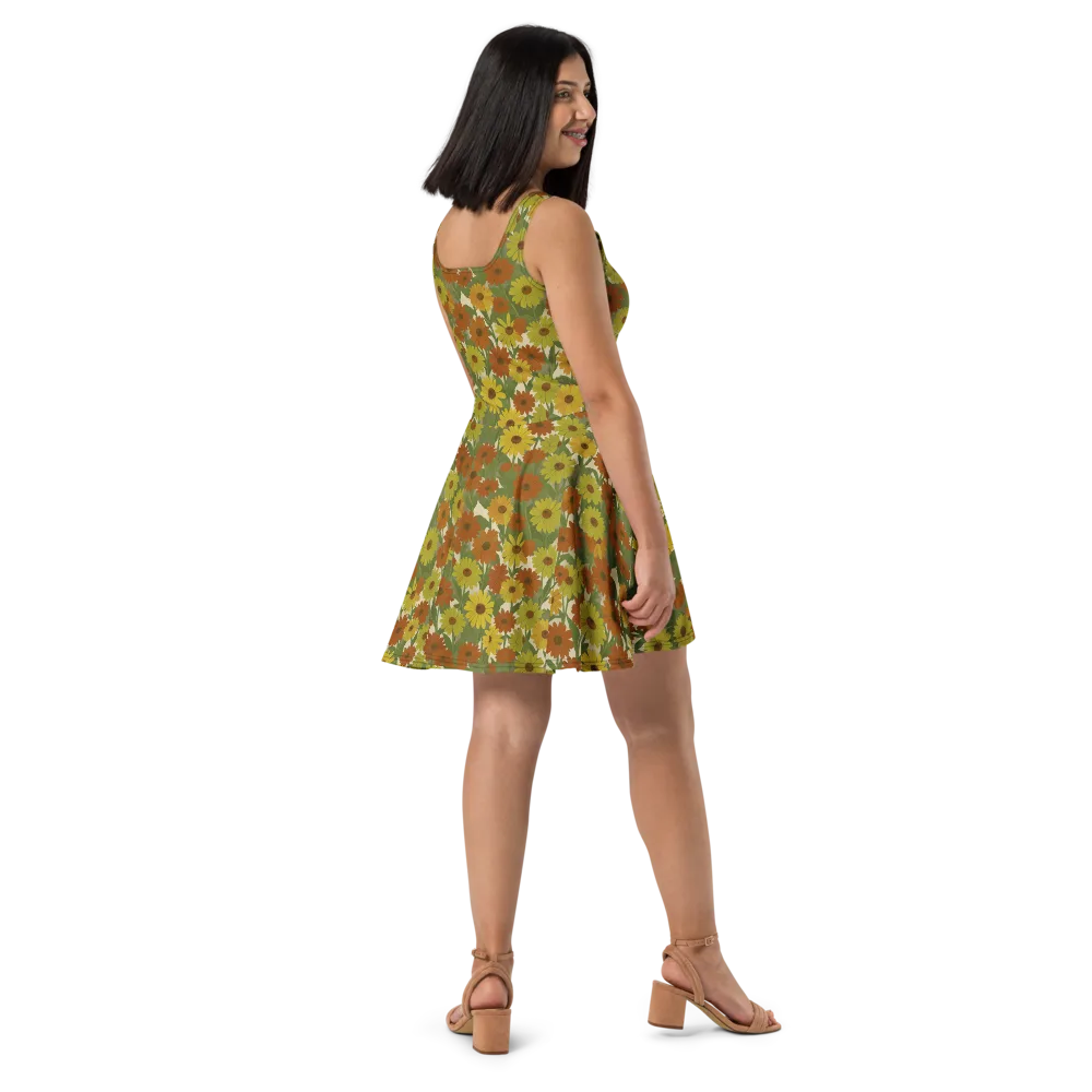 Saffron Bloom on Skater Dress — Right