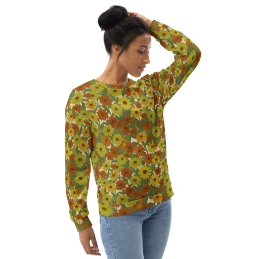 Saffron Bloom on a Sweatshirt