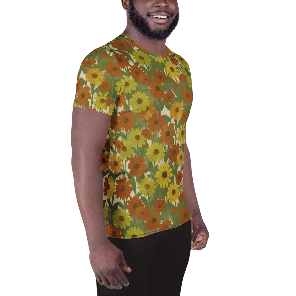 Saffron Bloom on Men's Athletic T-Shirt — Right
