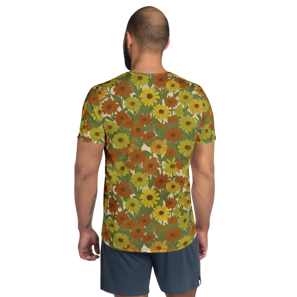 Saffron Bloom on Men's Athletic T-Shirt — Back