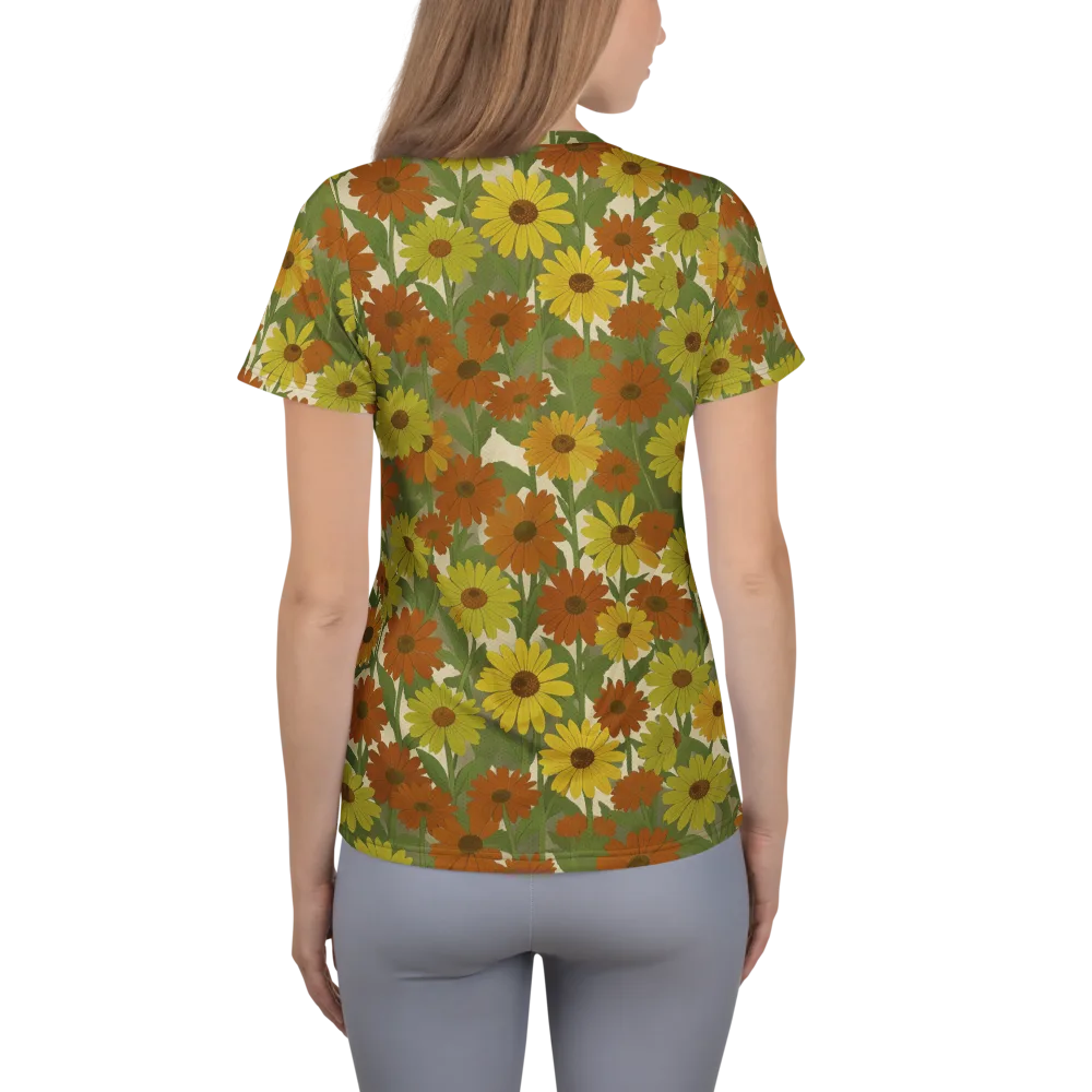Saffron Bloom on Women's Athletic T-Shirt — Back