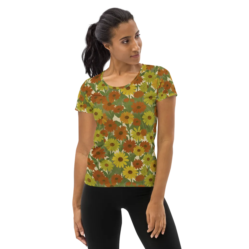 Saffron Bloom on Women's Athletic T-Shirt — Front