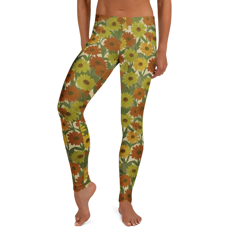Saffron Bloom on Leggings — Front