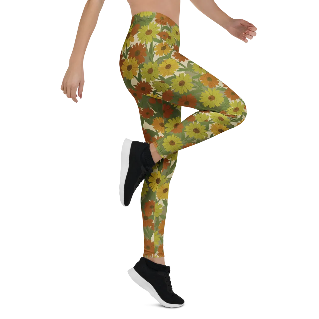 Saffron Bloom on Leggings — Right