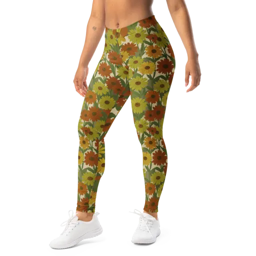Saffron Bloom on a Leggings