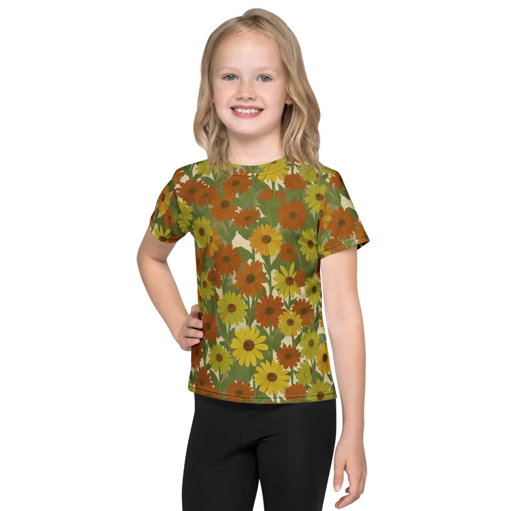 Saffron Bloom on Kids Crew Neck T-Shirt — Front