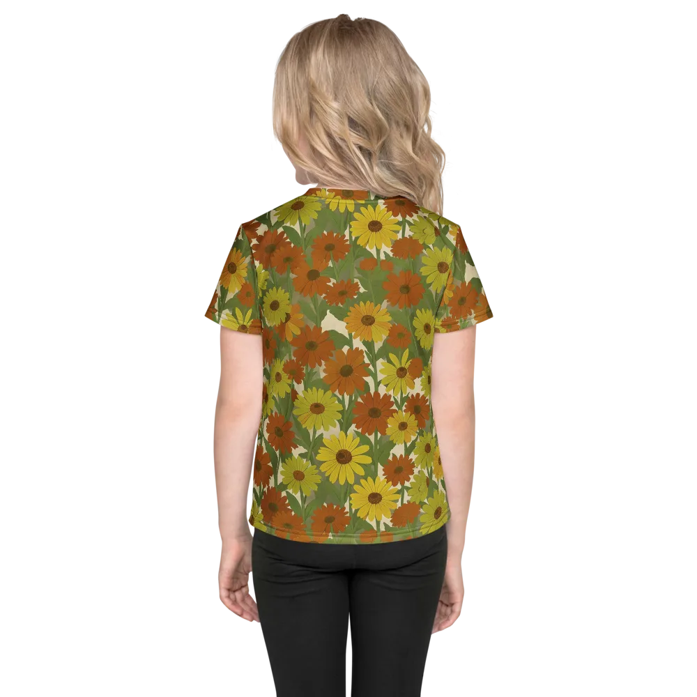 Saffron Bloom on Kids Crew Neck T-Shirt — Back