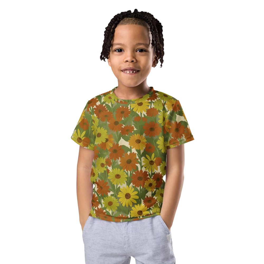 Saffron Bloom on Kids Crew Neck T-Shirt — Front