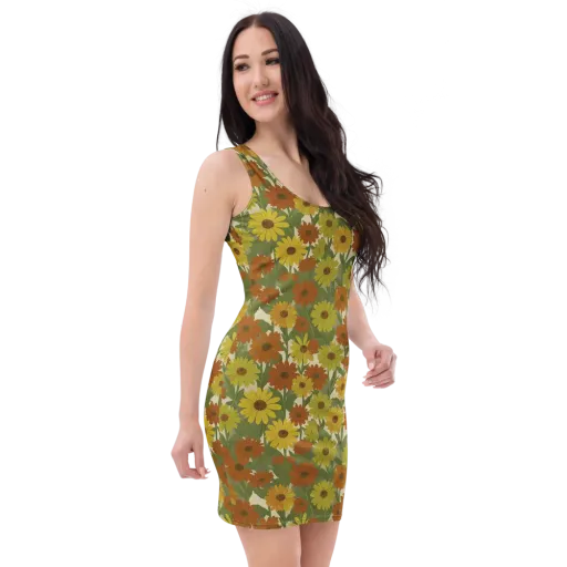 Saffron Bloom on a Bodycon Dress