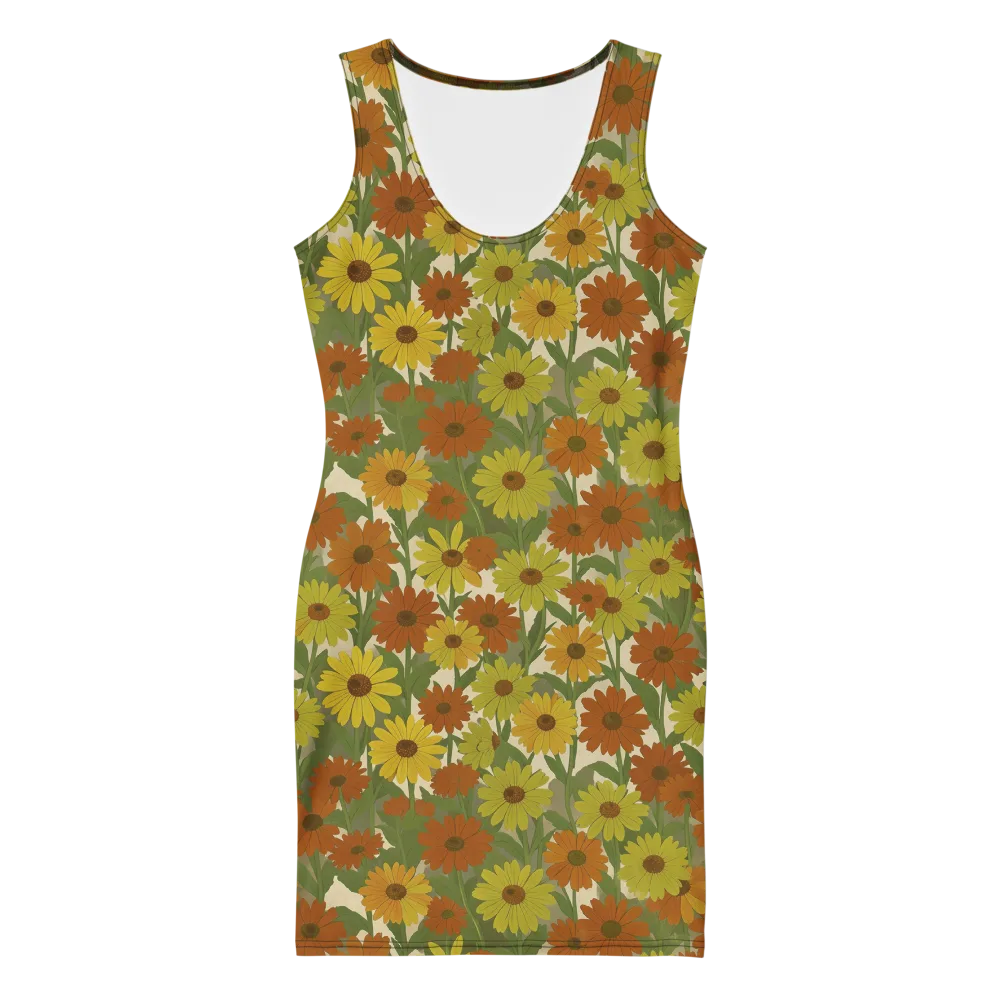 Saffron Bloom on Bodycon Dress — Front
