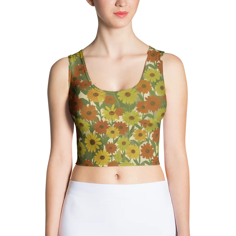 Saffron Bloom on Crop Top — Front