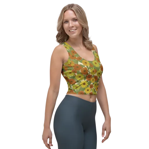 Saffron Bloom on a Crop Top