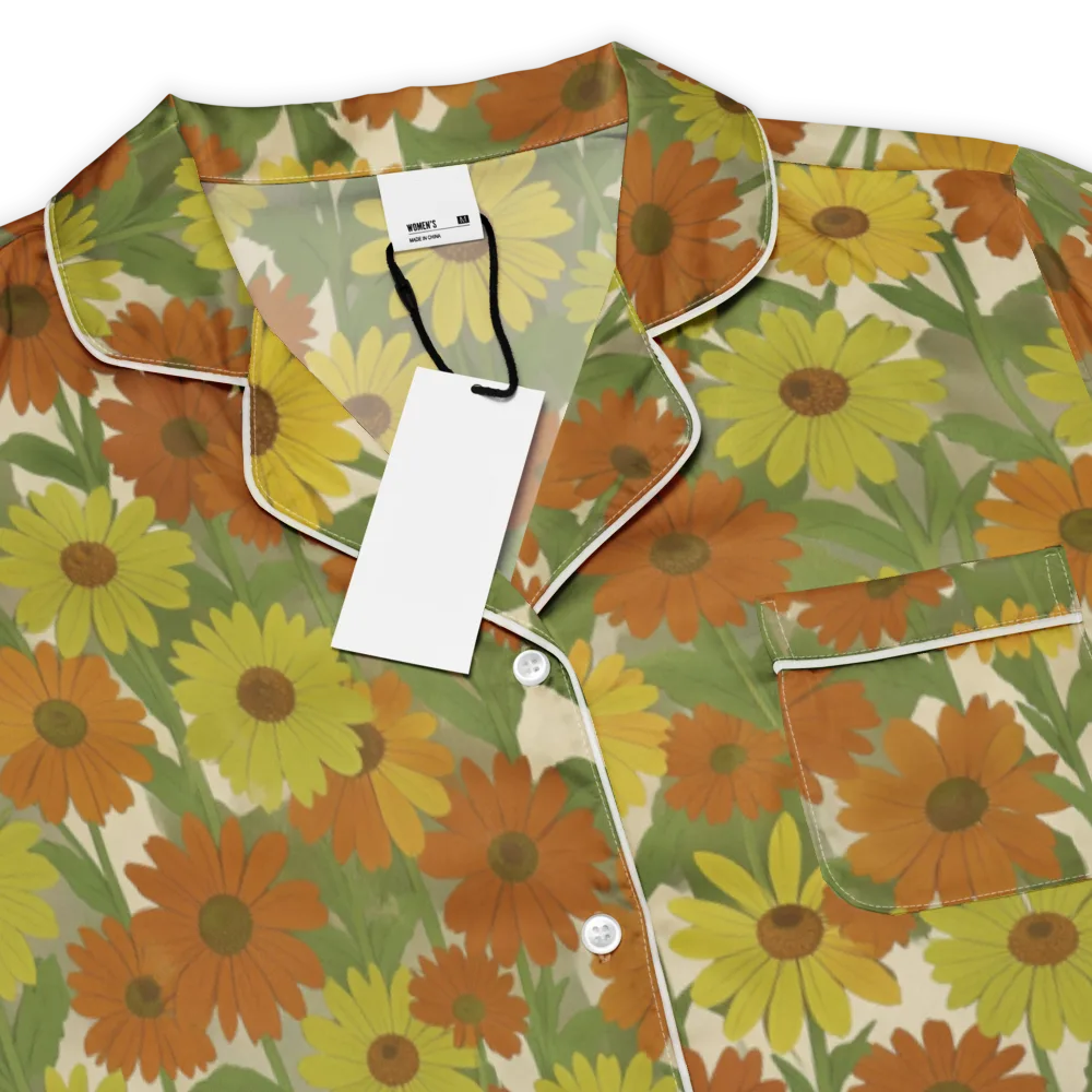 Saffron Bloom on Women's Short Sleeve Pajama Top — Product details