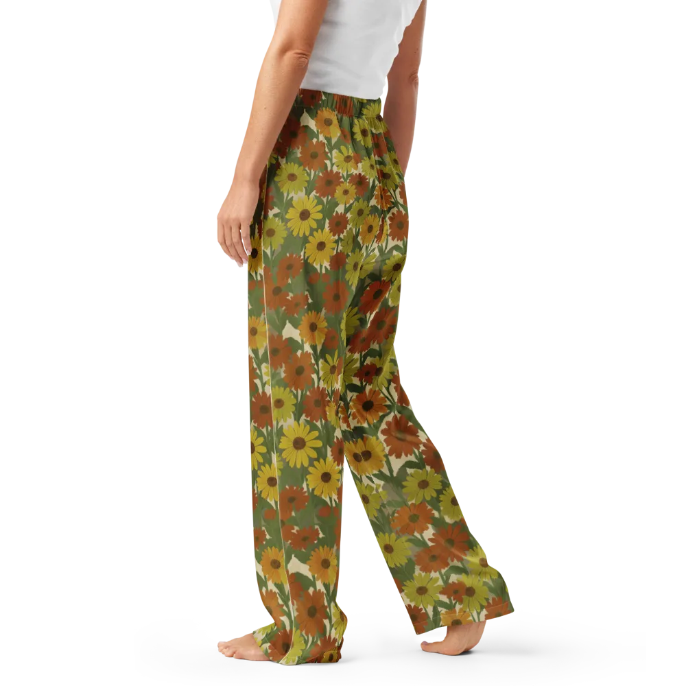 Saffron Bloom on Women's Pajama Pants — Left