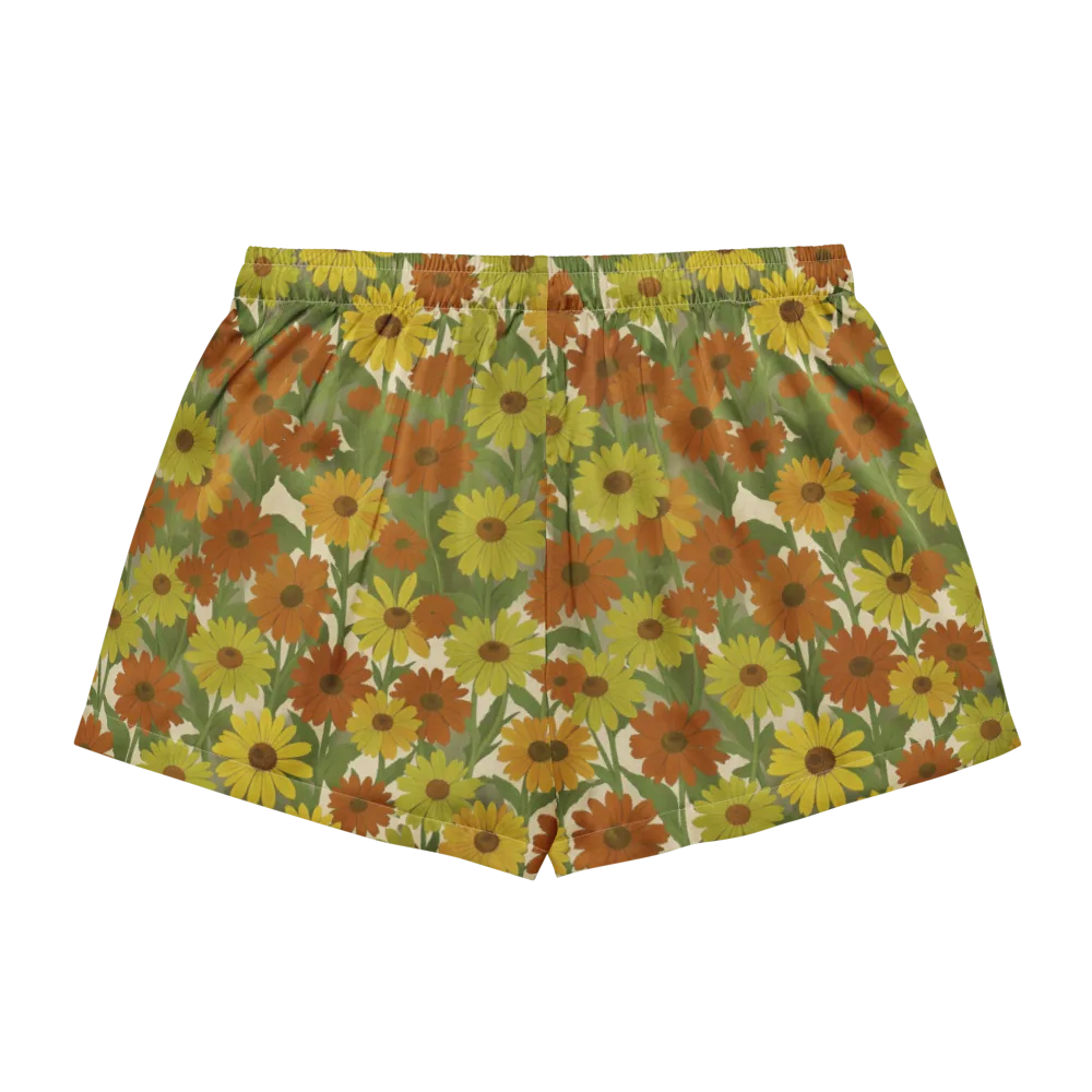 Saffron Bloom on Women's Pajama Shorts — Back
