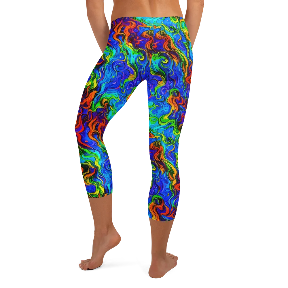 The Color Riot on Capri Leggings — Back