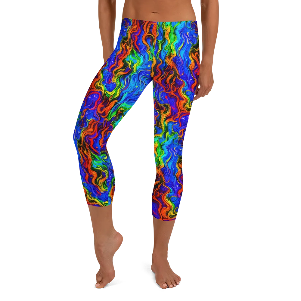 The Color Riot on Capri Leggings — Front