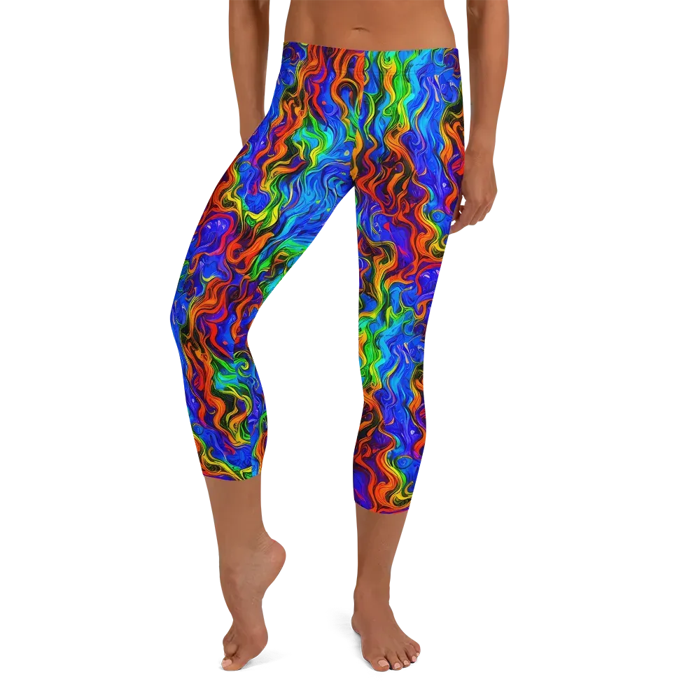 The Color Riot on Capri Leggings — Front