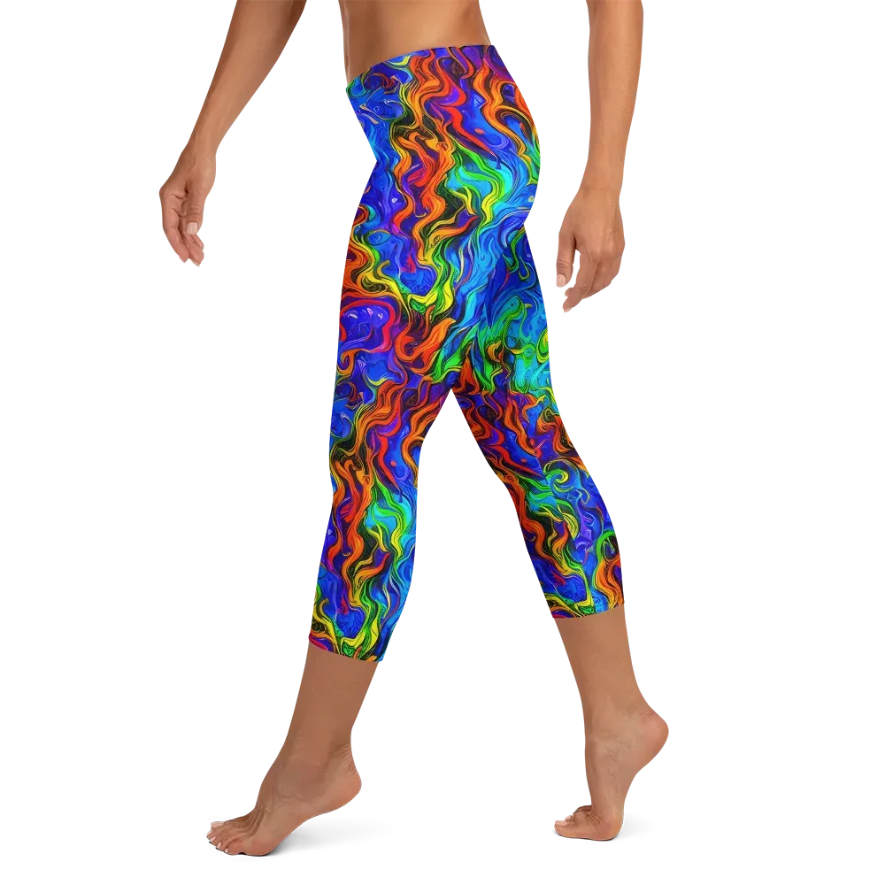 The Color Riot on Capri Leggings — Left