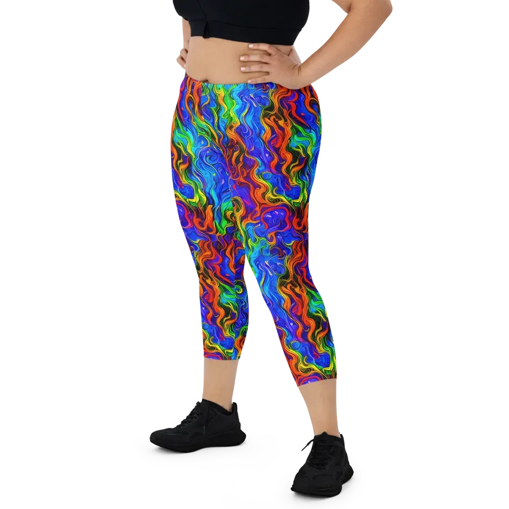 The Color Riot on Capri Leggings — Front