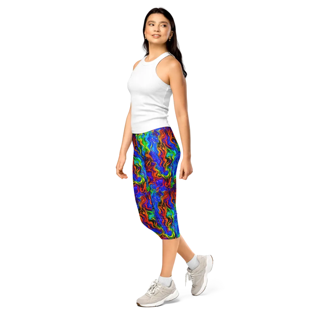 The Color Riot on Capri Leggings — Left Front