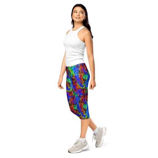 The Color Riot on a Capri Leggings